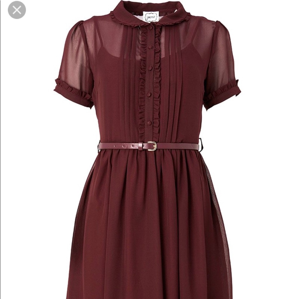 Burgundy Shirt Dress